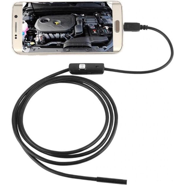 USB Endoscoop - 2 Meter - Inspectiecamera - Waterdicht IP67 - Ø5.5 mm - Met 6 Verstelbare LED Lampen - Compatibel met Android en Windows XP/7/8/9/10 - Voor Onderhoud en Reparatie