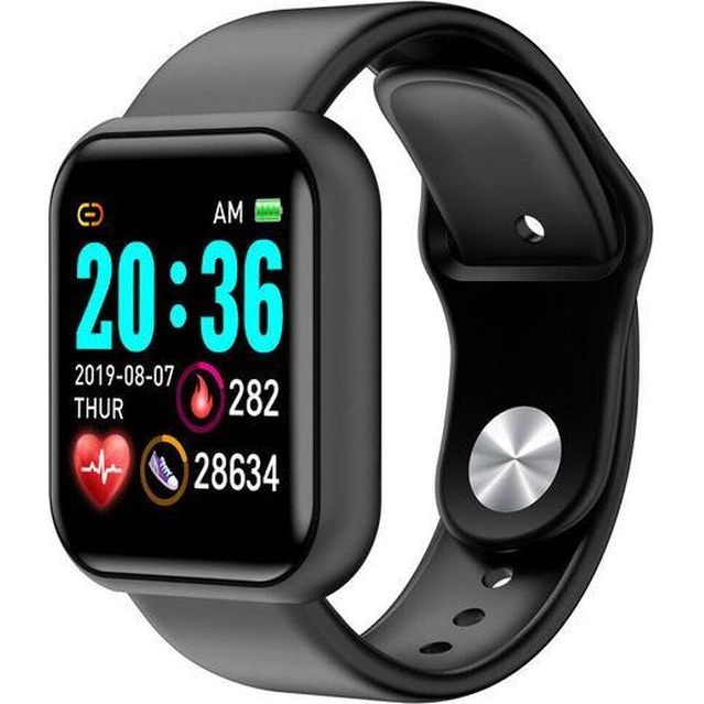 Multifunctioneel Fitness Smartwatch in Klassiek Zwart - 1.44" LCD-Scherm - Geavanceerde Hartslag-, Bloeddruk- en Zuurstofmonitoring - Volg Sportprestaties en Dagelijkse Activiteiten - Elegant Accessoire voor Elke Gelegenheid - Inclusief Oplaadkabel