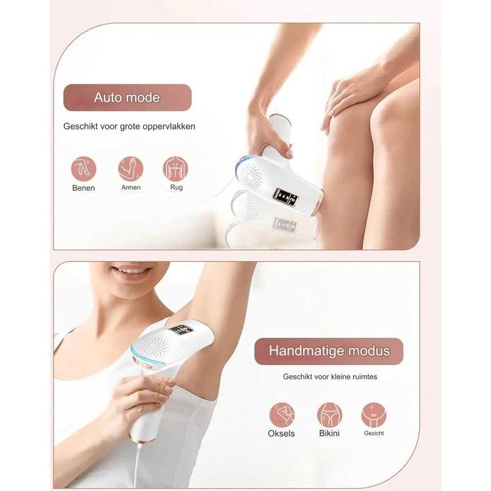 IPL Laser Ontharingsapparaat – Permanent Haarverwijderingssysteem – 36W – 5 cm² Bestralingsoppervlakte – 9 Energieniveaus – Geschikt Voor Gezicht en Lichaam – Huidverjonging en Acnebehandeling