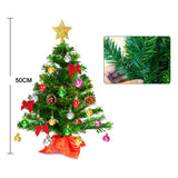 50cm Kunstmatige Mini Kerstboom met LED-Verlichting – Inclusief 30 Sfeervolle Decoraties – Aangedreven Lichtjes – Doe-Het-Zelf