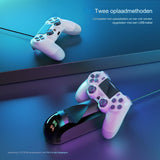 Draadloze Controller Geschikt voor PS4 - Bluetooth Gamepad - Ergonomisch Ontwerp - Dubbele Vibratiemotoren - Oplaadbare Batterij - Gevoelige Knoppen en Joysticks - LED indicatoren - Eenvoudige Installatie - Hoogwaardige Kwaliteit