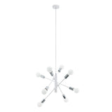 EGLO - GRADOLI Hanglamp - Wit Staal Met Chromen Details - 8 Verstelbare Armen - Minimalistisch En Futuristisch Design - Geschikt Voor E27 Lampen - 710mm Diameter - Verstelbare Hoogte Tot 1100mm