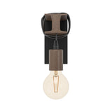 EGLO - TOWNSHEND 4 Wandlamp - Industrieel Design Met Stalen Behuizing - Zwart en Bruin Kleur - E27 Fitting - Geschikt Voor Woonkamer, Slaapkamer, Gang - IP20 Veiligheidsklasse