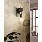 EGLO - TOWNSHEND 4 Wandlamp - Industrieel Design Met Stalen Behuizing - Zwart en Bruin Kleur - E27 Fitting - Geschikt Voor Woonkamer, Slaapkamer, Gang - IP20 Veiligheidsklasse