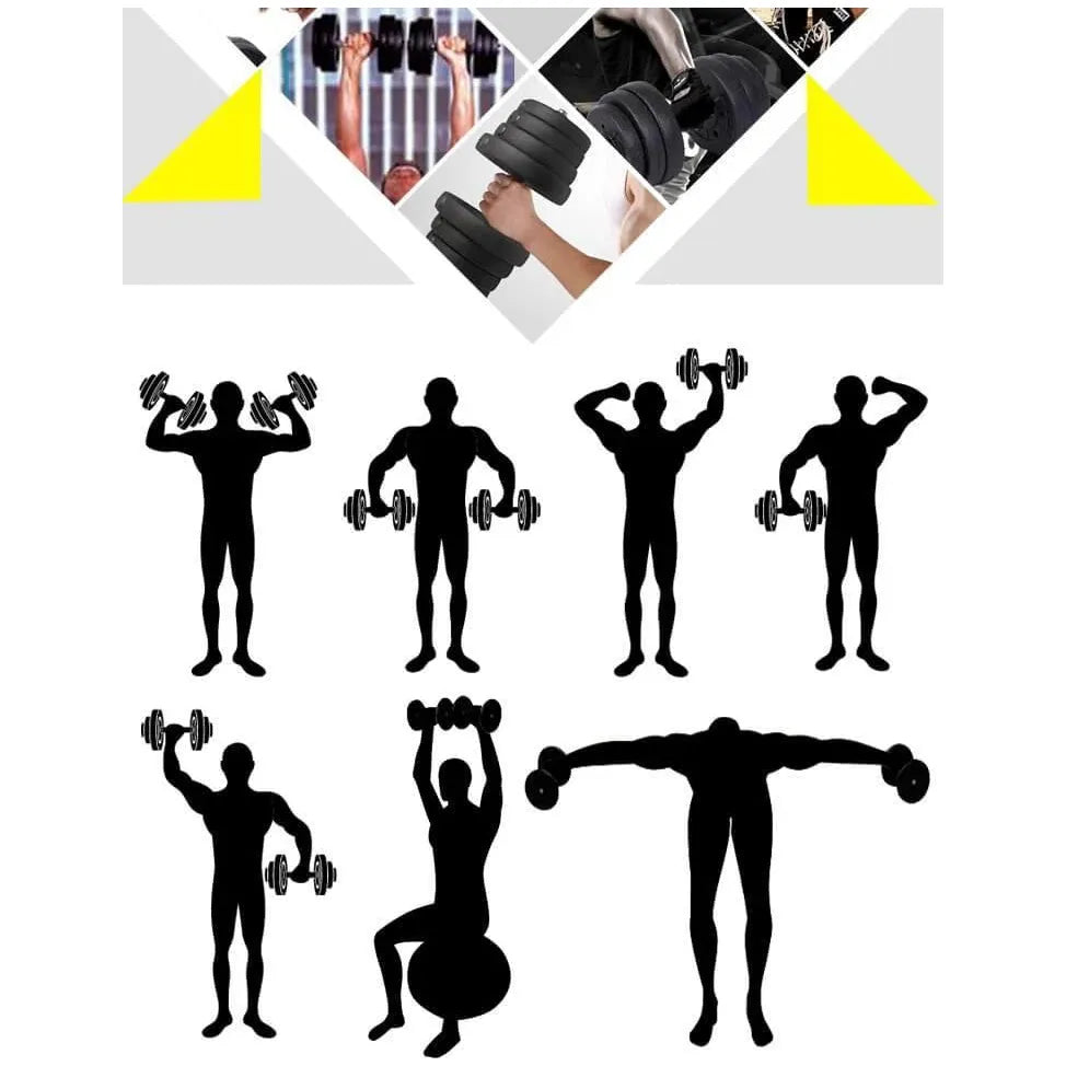 Yaheetech 30KG/66LB Verstelbare Dumbbell Set – Inclusief Halterset – Antislip Handgrepen – Cement Gewichtschijven en Plating IJzeren Stang – Thuisgebruik – Geschikt voor Volledige Lichaamstraining – Zwart