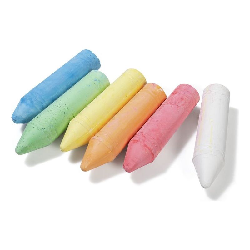 6 Stuks - Jumbo Stoepkrijt Set - Groot Formaat Tekenkrijt voor Buiten - Diverse Kleuren - Kindvriendelijk Krijt voor Straat & Stoep