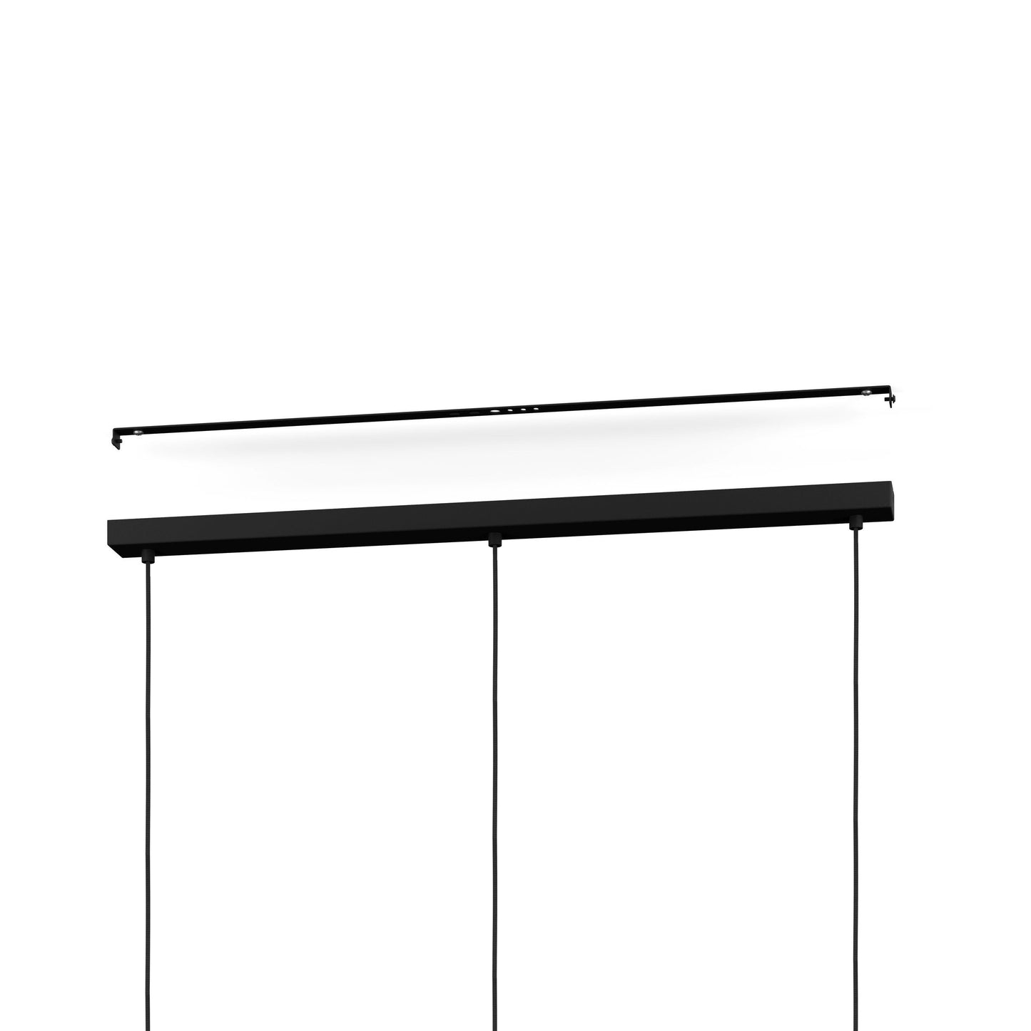 MANBY Hanglamp - Zwart Metalen Kappen - Industriële Draadraster Design - 3 Lichtpunten - Geschikt Voor Woonkamer, Eetkamer, Slaapkamer - Verstelbare Hoogte Tot 1100mm - Compatibel Met E27 Lampen - 900mm Lang