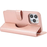 iPhone 13 Pro Max/12 Pro Max Compatibel met Magsafe - Flip Portefeuille Etui van Leer - [2 in 1] [3 Porte Cartes] [Magnétique] - Bescherm Etui voor iPhone 12/13 Pro Max - Roségoud - Luxe, Duurzaam - Magnetische Sluiting - Volledige Bescherming