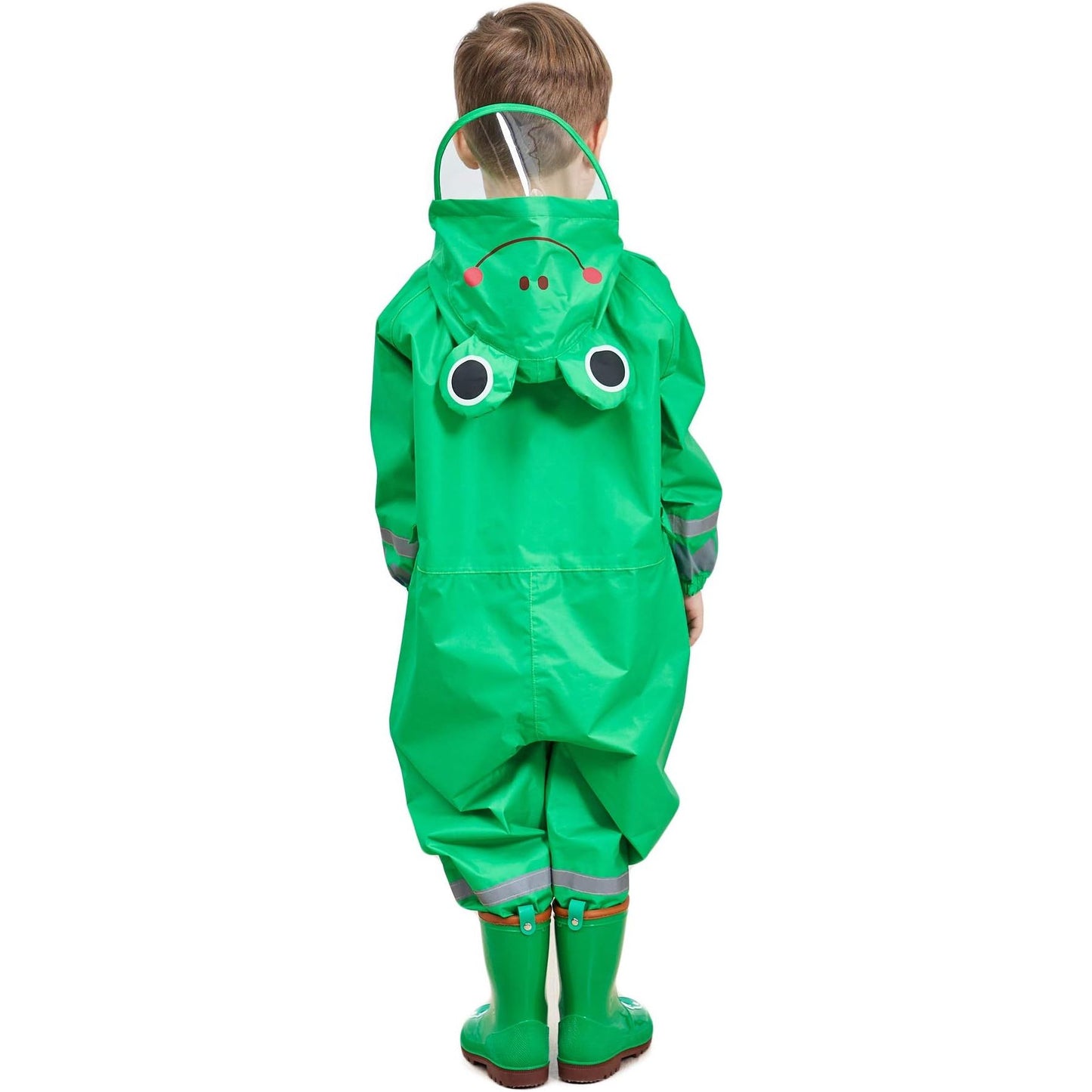 Kinderen Regenponcho - 7 tot 10 Jaar - Jongens / Meisjes - Waterdicht Regenpak met Capuchon - Reflecterend - Schattig Kikker Ontwerp - Ademend en Lichtgewicht Regenjas - Voor Kinderen 7-10 Jaar - Verstelbaar / Veilig - Maat L - voor Alle Seizoenen
