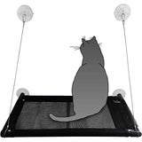 Duurzame Katten Hangmat met Sterke Zuignappen - 69 x 39 cm - Venster Bed voor Katten - Gemakkelijk te Installeren - Comfortabele Ligplaats - Gemaakt van PVC en Oxford Stof - Zwart