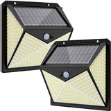 2 Stuks - Krachtige Zonne-Lichten met 350 LED's - Solar Wandlampen - Slimme Bewegingssensor - Waterdicht & Energiebesparend - Ideaal voor Tuinen, Opritten & Carports - Zwart