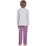 Comfortabele Kinderpyjama Set - Zachte Katoenen Top + Geruite Broek - 140 cm - Ideaal voor Ontspanning en Slapen