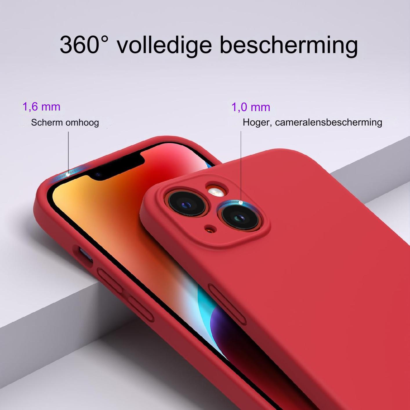 Hoesje voor iPhone 14 - Geschikt voor 6.1 inch, inclusief 2 * schermbeschermers. Vloeibare siliconen gelrubber biedt schokbestendige bescherming voor het volledige lichaam van de telefoon. Perfect voor je iPhone 14