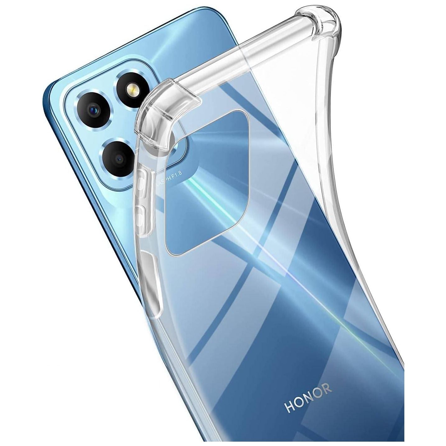 Telefoonhoes met Lanyard voor Honor Honor 70 Lite 5G - Verstelbare Ketting, Transparante Siliconen Beschermhoes - Inclusief Stylus Pen
