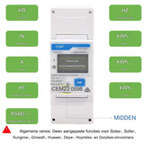 DDSU666 Grote LCD AC Meter - Din Rail Montage - 5(80)A Enkel Fase Elektriciteitsmeter - Geschikt Voor Elektriciteitsfacturering, Zonne-installaties, PV Systemen, Elektrische Voertuigladers - MID Certificaat