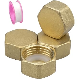 Robuuste Messing Buiskappen - 3/8 Vrouwlijk - Schroefdraad - Corrosiebestendige Fitting voor Diverse Toepassingen - Set van 4 - Inclusief Tape voor Installatie