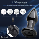 Luxe Vibrerende Glazen Butt Plug - USB Oplaadbaar - Vibrerende Anale Plug - Prostaat Massager - Met 10 Modi - Glazen Butt Plug - Fetish - Bondage - Anale Stimulatie - Volwassen Speeltjes - Unisex - Zwart