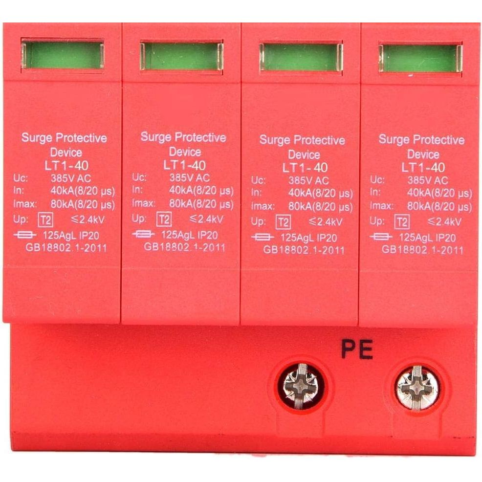 Thuis Overspanningsbeveiliging - 4P - 40KA - Laagspanning - Dissipator - 20A - 385V - Flits - Dissipator  Apparaat  Met Hoge Kwaliteit Precisie - Chips - Geschikt - Voor Thuis - Rood