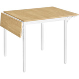 Uitschuifbare Eettafel Voor 2–4 Personen – Opvouwbare Keukentafel In Naturel Eiken En Wolkwit – VASAGLE Tafel Met Inklapbare Zijkanten – Ruimtebesparende Tafel Met Stalen Frame – 78 x 120 cm – Compact En Stevig Ontwerp