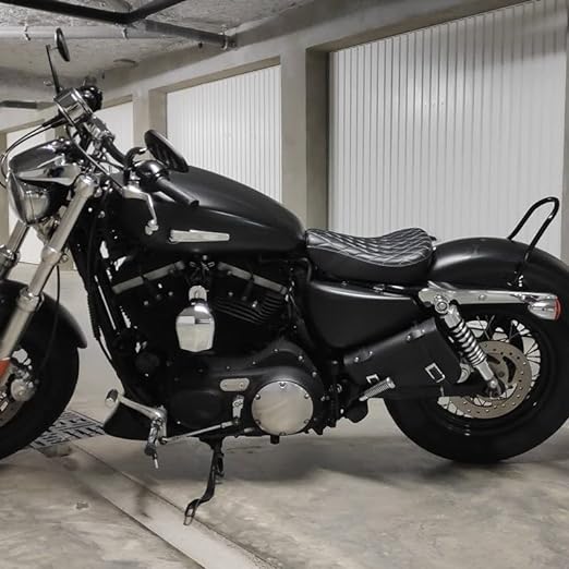 Retro Motorfiets Voorstoel Kussen - Geschikt voor Motorfiets Sportster XL883 XL1200 X48 72 (2004-2019) - Uniek Ontwerp, Comfortabel, Eenvoudige Installatie - Leer + PP-plastic + Metaal, Perfecte Vervanging