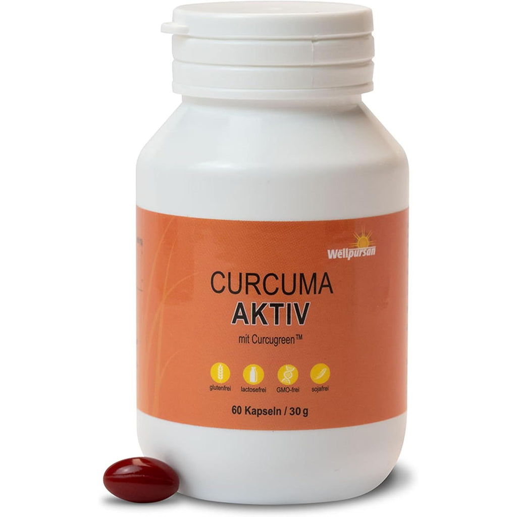 Wellpursan Curcuma Active (60 Capsules) – Hoogwaardige Kurkuma Capsules met BCM-95® – 7x Betere Opname, 100% Natuurlijk, GMO- en Glutenvrij
