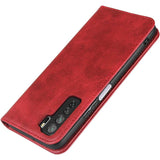 Huawei P40 Lite 5G - Premium Flip Wallet Leren Hoesje [3 Kaartsleuven] [Standaardfunctie] [Magnetische Sluiting] - Hoes voor Huawei P40 Lite 5G - Rood - Beschermende Cover - Luxe Design - Duurzaam Materiaal - Handige Functionaliteiten