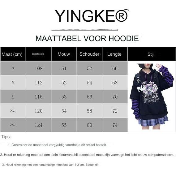Japanse Kawaii Anime Hoodie - Harajuku Stijl - Schattige Pullover - Comfortabel Materiaal - Maat S