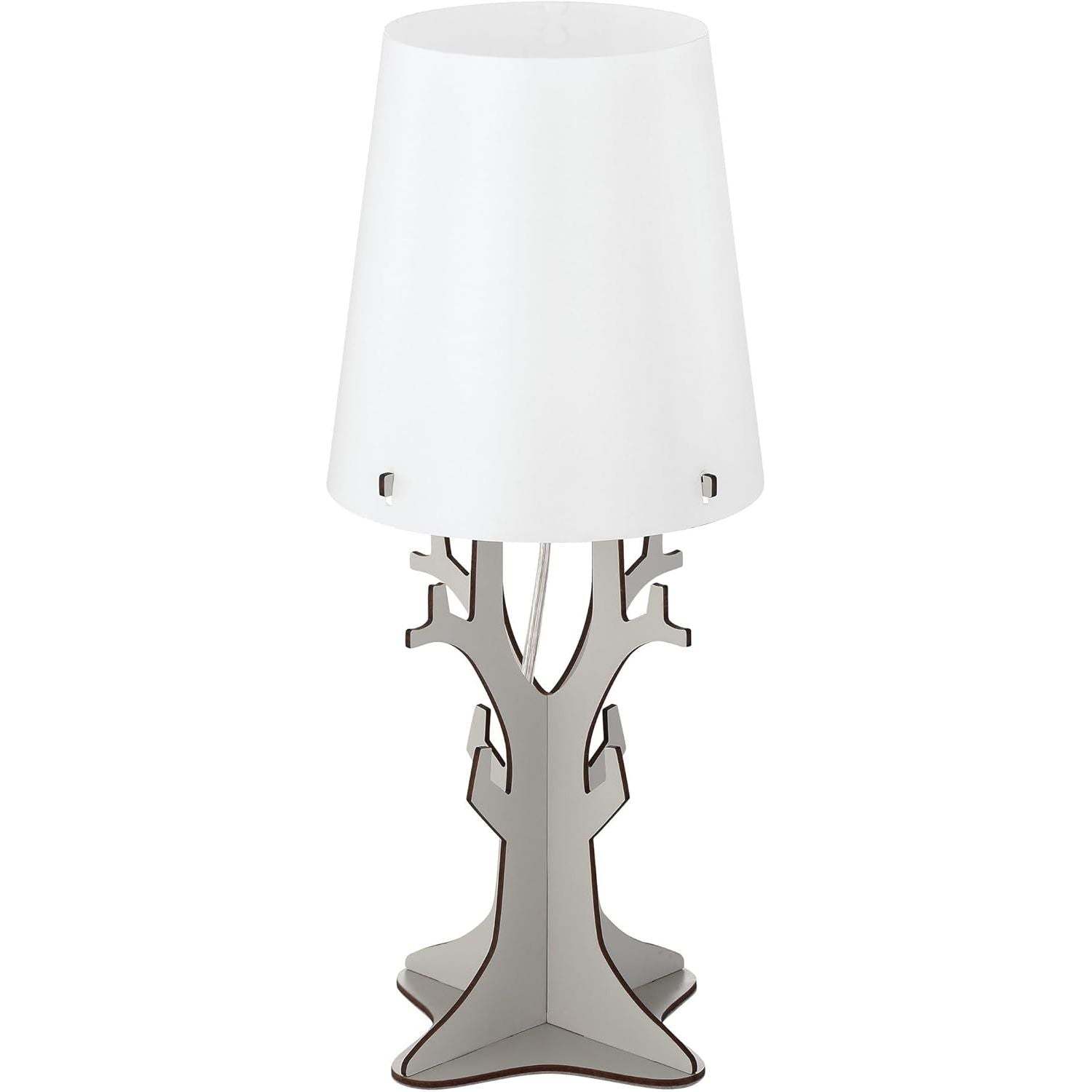 Eglo Huntsham tafellamp – houten tafellamp met groene kap – E27 fitting max 40W – decoratieve binnenverlichting – moderne design lamp voor woonkamer, slaapkamer of bureau – sfeerverlichting – houten lamp met stoffen kap