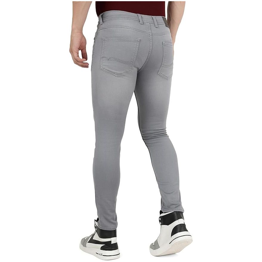 Slim Fit Jeans voor Mannen - Premium Katoenen Stretchstof - Lichtgrijs Effen Jeans Broek - Elegant en Casual - Maat 30 - Hoogwaardige Stof voor Uitstekende Pasvorm en Comfort - Tijdloze Moderne Herencasual