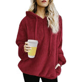 Dames Oversized Winter Hoodie met Rits en Zakken - Warme Fleece Pullover voor de Winter - Trendy en Comfortabel - Verschillende Kleuren en Maten