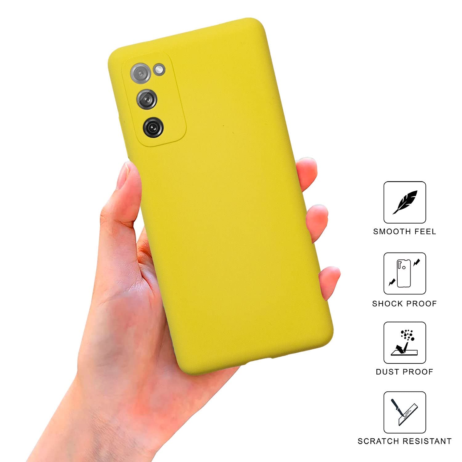 Volledige Body Armor Hoesje voor Samsung Galaxy S20 FE - Soft-Touch Siliconen Schokbestendige Cover - Antislip Case - Ultieme Bescherming & Stijlvolle Uitstraling - Geel