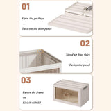 Stapelkast met Deuren – 4-Laags Opbergkast van Kunststof – Witte Organizer voor Badkamer, Keuken of Slaapkamer, 57 × 32 cm