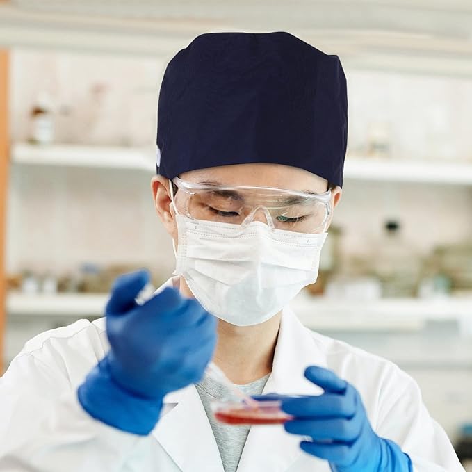 Unisex medische scrub cap – verstelbare chirurgische muts met zweetband – katoenen bouffant operatiekap – groene dokter en verpleegkundige werkmuts – stofbeschermende werkcap – medische hoofddeksel voor ziekenhuis en kliniek