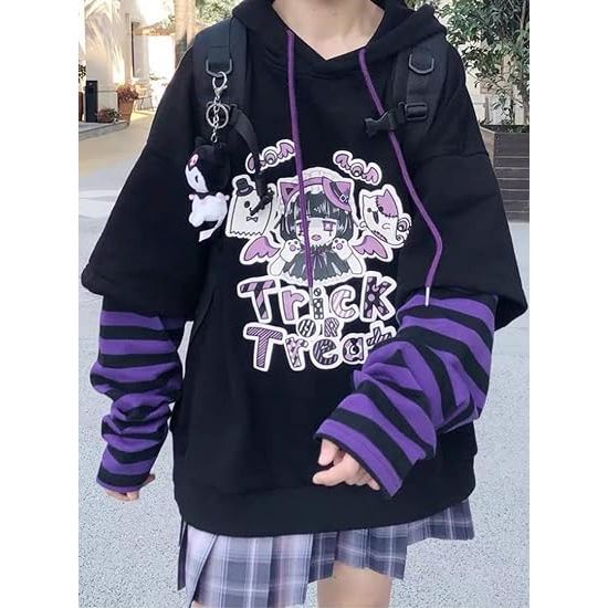 Japanse Kawaii Anime Hoodie - Harajuku Stijl - Schattige Pullover - Comfortabel Materiaal - Maat S