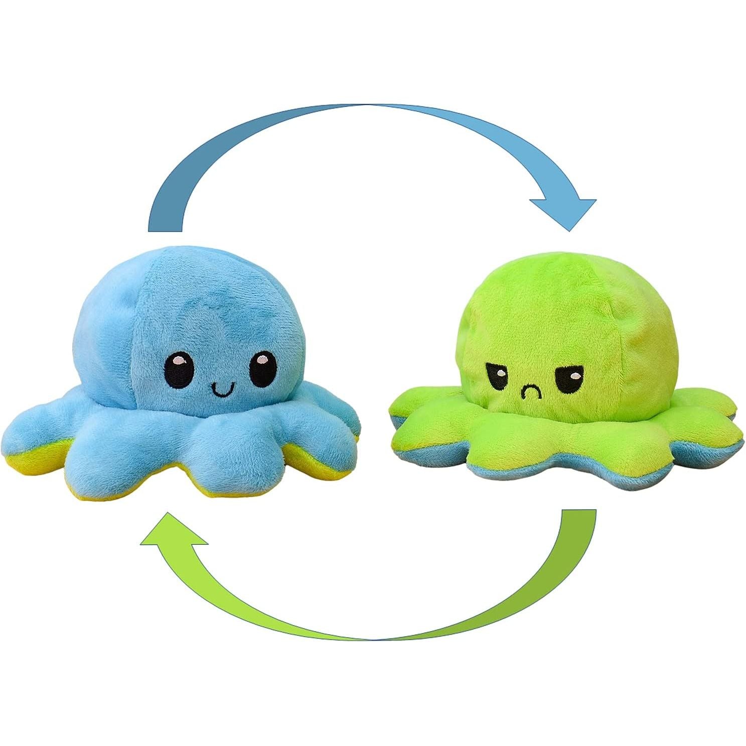 Omkeerbare Octopus Knuffel – Zachte Pluche Knuffel met Dubbele Gezichtsuitdrukking – TikTok Sensatie & Stressverlichtend Speelgoed – Verkrijgbaar in Meerdere Kleuren