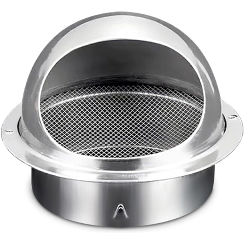 Ronde RVS Muurventilatierooster 160mm – 304 Roestvrijstalen Afvoerkap Met Lamellen & Insectenrooster – Weerbestendige Ventilatiedop Voor Buitenmuur – Vent Grill Voor Keuken Badkamer Schouw Afzuiging Luchtkanaal Buitenafvoer