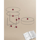 Ronde Salontafel Met Opbergmand – Moderne Bijzettafel Ø75 cm – Woonkamertafel Met Stoffen Mand 57.7L – Metalen Frame En Spaanplaat Tafelblad – Mat Wit En Kameelbruin – Opslagtafel Met U-Poten En Tijdloos Design