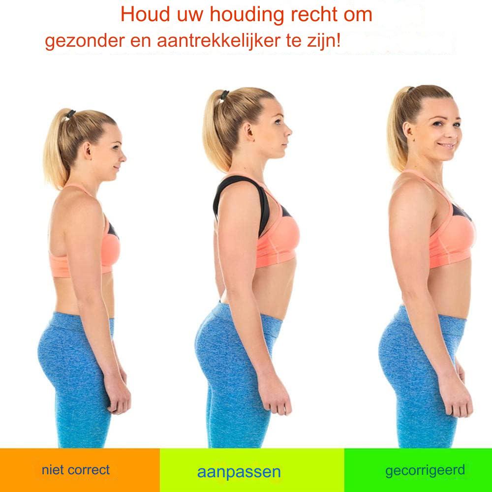 Unisex Houdingscorrectors met Verstelbare Spalken voor Rug- en Schouderondersteuning - Orthopedische Gym Beschermende Banden voor Fitness & Wervelkolomverzorging - Zwart - Discrete Rugbrace & Schouderriem