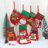 Mini Kerstsokvullers - Kersthangers Cadeauzakjes met Kerstman en Sneeuwpop Motieven - Kerstboom Decoratie en Geschenkverpakking - Set van 8