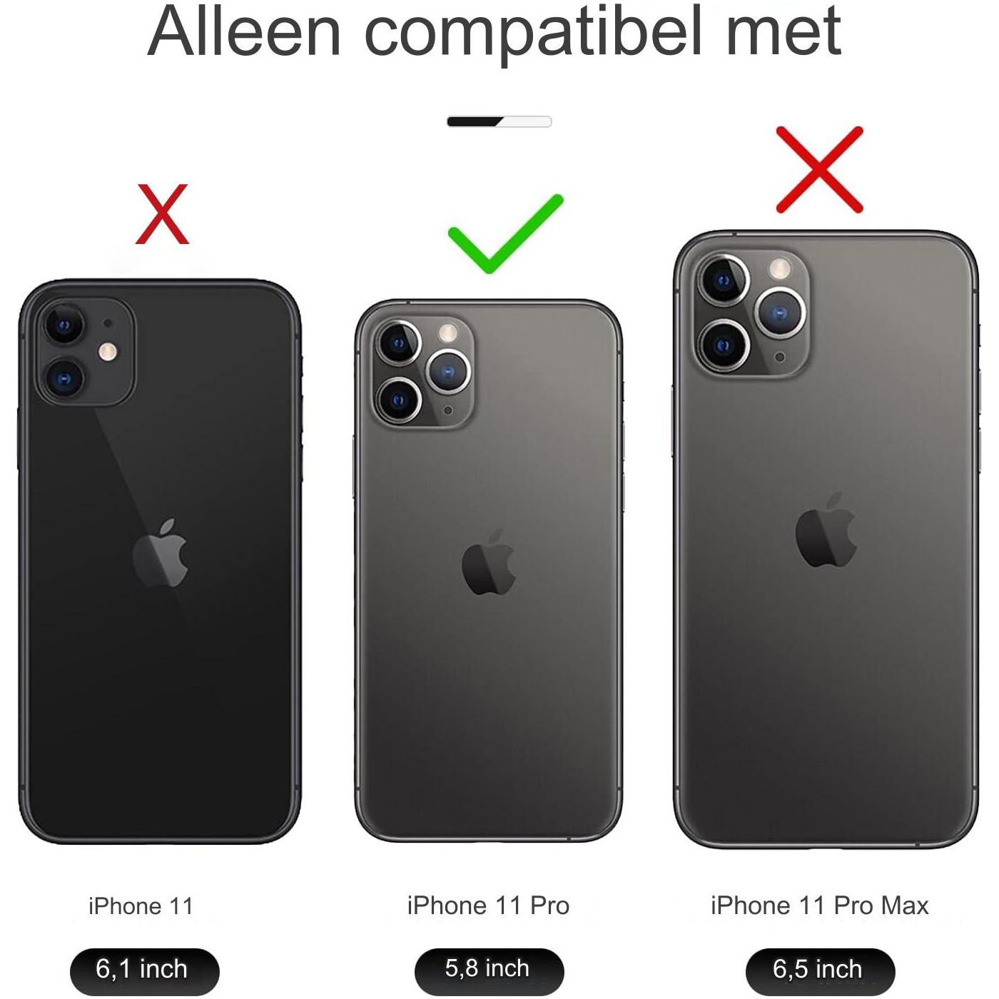 Hoesje voor iPhone 11 Pro - Klassiek Kunstlederen Magnetisch Portemonnee Hoesje, Flip Folio Beschermende Telefoonhoes Compatibel met iPhone 11 Pro, Zwart - Luxe Bescherming met Handige Portemonnee en Magnetische Sluiting