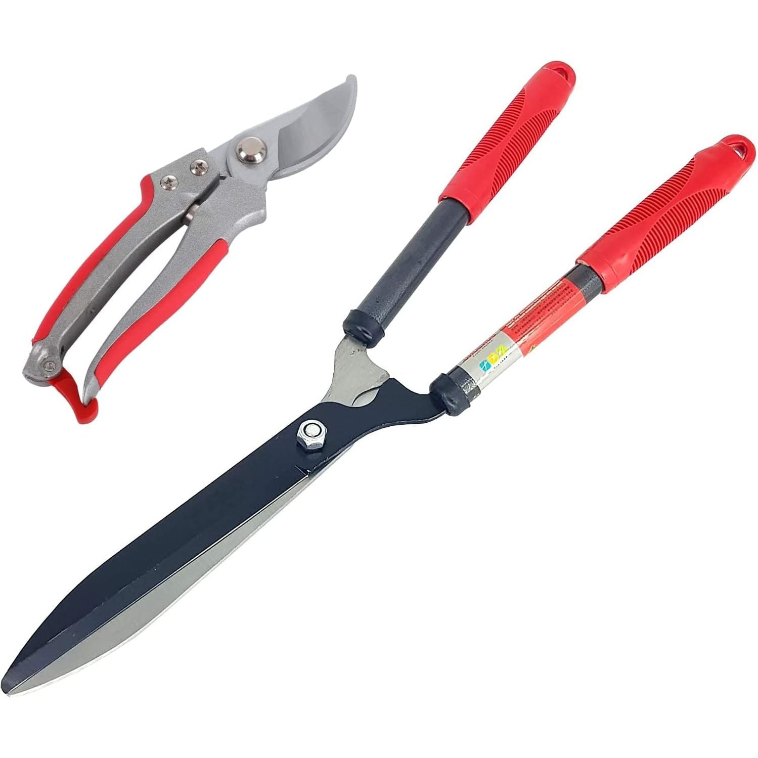 2-delige Snoeischarenset – 640 mm Heggenschaar + 200 mm Bypass Snoeischaar – SK5 Staal – Anti-Roest Coating – Professionele Tuingereedschapset voor Heggen, Struiken & Sierplanten – Handmatig Tuingereedschap