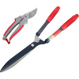 2-delige Snoeischarenset – 640 mm Heggenschaar + 200 mm Bypass Snoeischaar – SK5 Staal – Anti-Roest Coating – Professionele Tuingereedschapset voor Heggen, Struiken &amp; Sierplanten – Handmatig Tuingereedschap