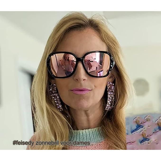 Vierkante Zonnebrillen voor Vrouwen met Polariserende Lenzen en Schitterende Samengestelde Glanzende Monturen - Model B2289: Stijlvolle Eyewear voor een Tijdloze Look met Verbeterde Zichtbaarheid en een Sprankelende Afwerking
