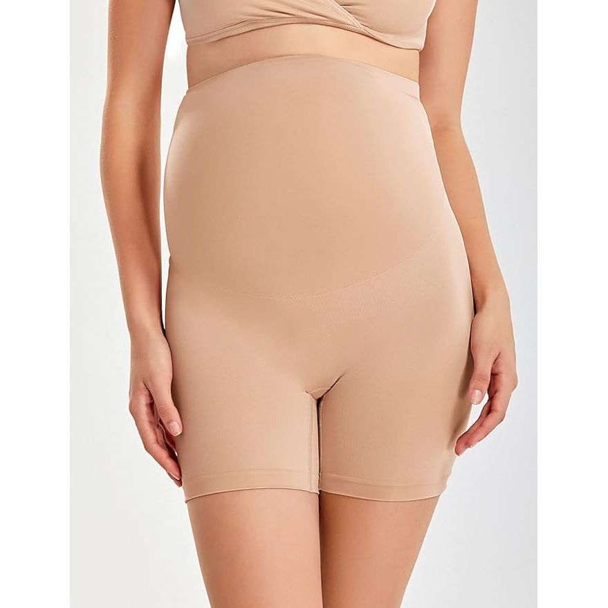 Gratlin - Zwangerschap Shorts - Naadloze Hoge Taille Onderbroek - Shapewear Korte Broek - Maat L - Dames - Maternity Shorts - Ondersteunende Slip
