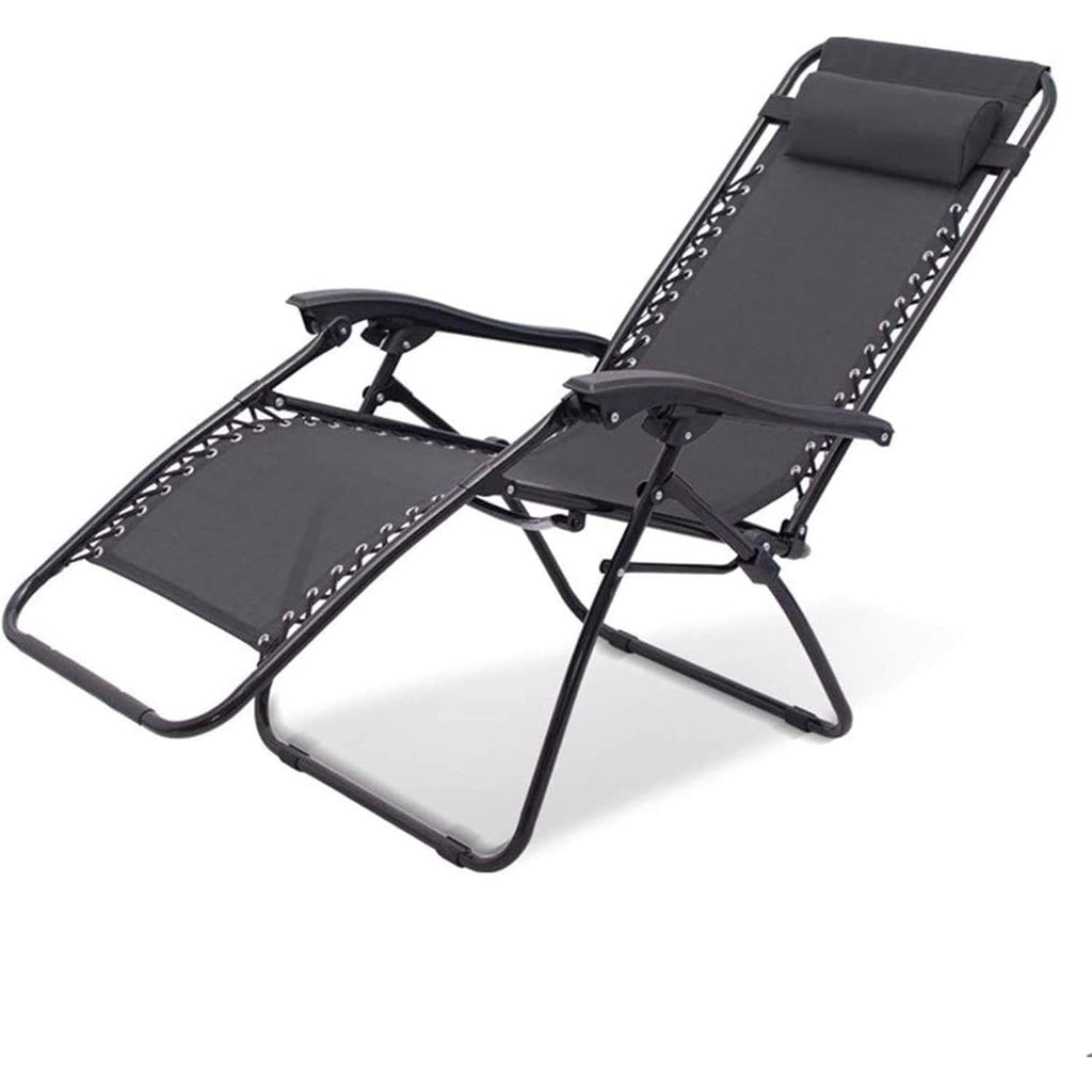 Lichtgewicht Opvouwbare Ligstoel 177x110cm – Verstelbare Zonneligstoel Met Kussen – Inklapbare Tuin Ligzetel Voor Terras, Balkon Of Camping – Zwarte Relaxstoel Met Rugleuning – Klapstoel Voor Buiten Gebruik
