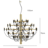 Gouden Scandinavische Kandelaar voor Restaurant Hotel Villa Woonkamer Trap Modern Design-Interieurdecoratie 60cm-32 LED Lampen Stijlvolle Decoratieve Kandelaar Sfeerverlichting Candelabro escandinavo Interieurdecoratie LED Kandelaar