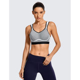 SYROKAN Women's Comfort Sports Bra – High Impact – Voor Grote Borsten – Dames Sport BH Zonder Beugel – Ademend Stretchmateriaal – Bounce Control – Medium Impact Support – Maat 80D