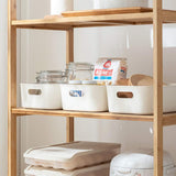 3 Stuks - Open Opslagbakken - Off-White - Organizer Bakken Voor Kastplanken en Bureau - Stapelbare Opbergmanden - Polypropyleen (PP) Kunststof - Voor Badkamer, Keuken, Kinderkamer, Garage - 20 x 14 x 7 cm