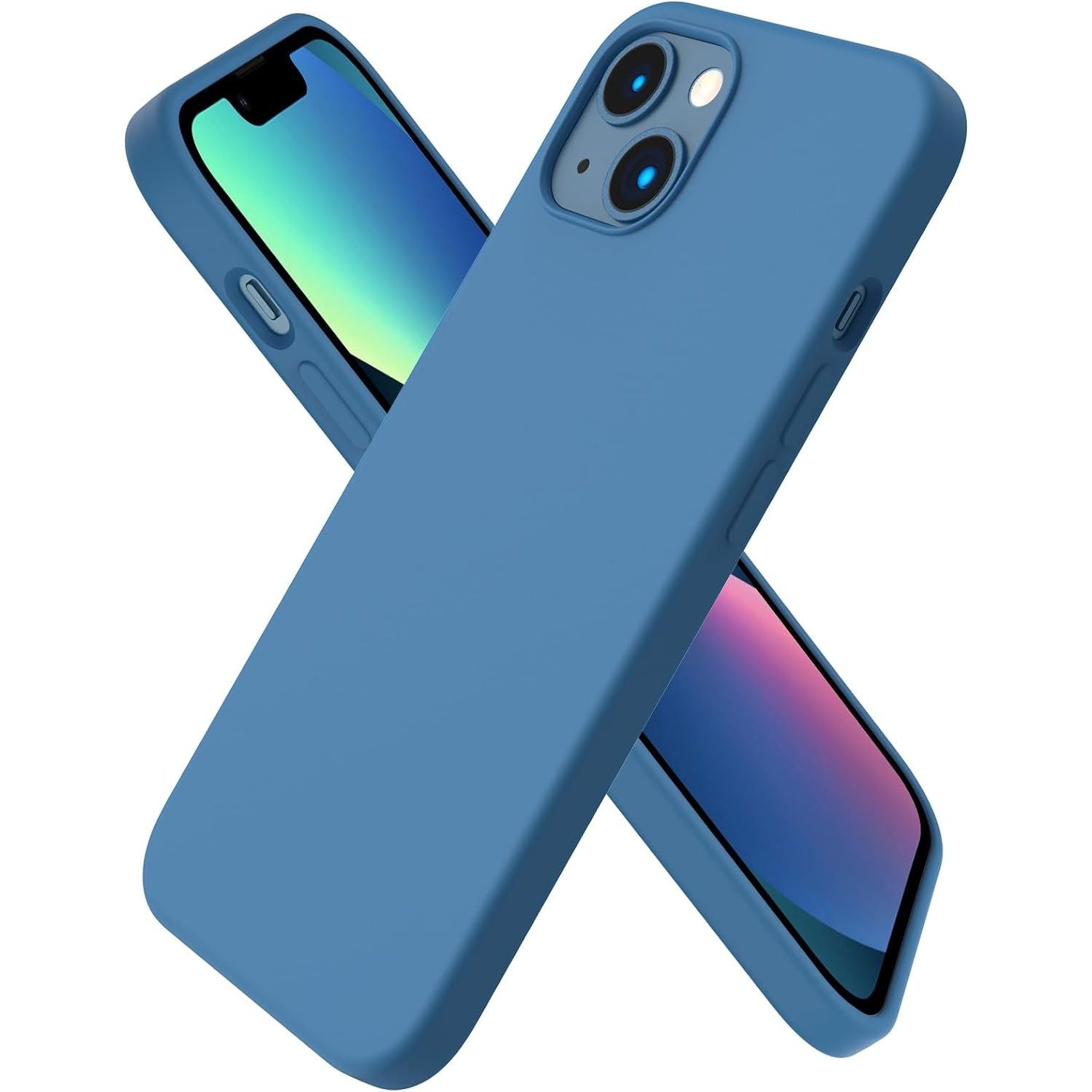 iPhone 13 Hoesje 6.1 - Compatibel met iPhone 13 en iPhone 13 Pro (6.1 inch). Slank Ontwerp van Vloeibare Siliconen met 3 Lagen voor Volledige Dekking. Zacht, Flexibel en Volledig Bedekkend Zacht Gel Rubber Hoesje voor Optimale Grip en Bescherming