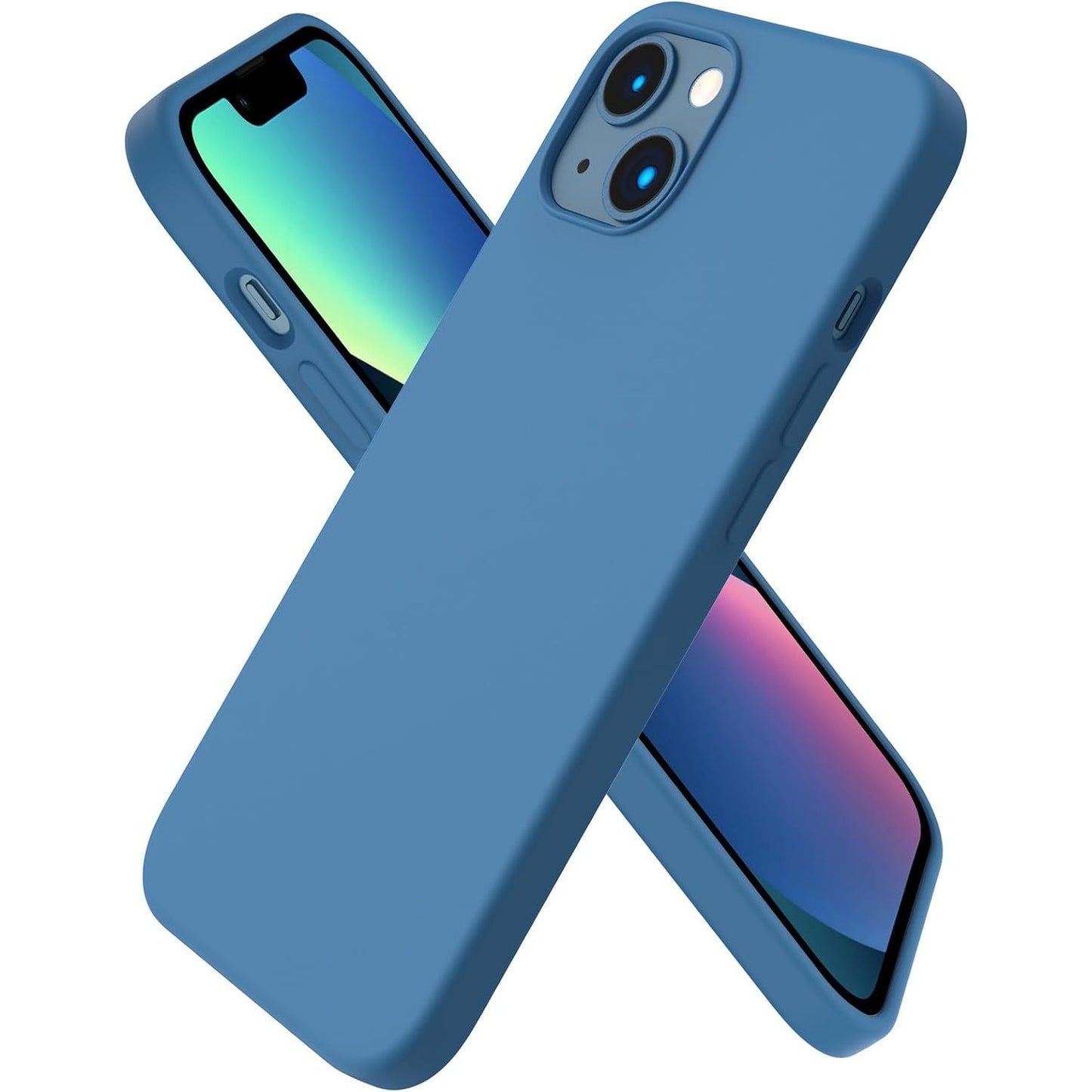 iPhone 13 Hoesje 6.1 - Compatibel met iPhone 13 en iPhone 13 Pro (6.1 inch). Slank Ontwerp van Vloeibare Siliconen met 3 Lagen voor Volledige Dekking. Zacht, Flexibel en Volledig Bedekkend Zacht Gel Rubber Hoesje voor Optimale Grip en Bescherming
